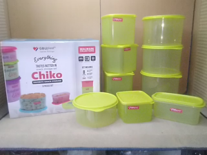 9 pcs Toples Set / Wadah Penyimpanan Makanan Ringan Plastik Tutup Kedap udara / Guna Bakti Unggul