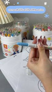 48 ชุดเด็กผ้าไหมดินสอเขียนสีน้ำมันสีพาสเทลจิตรกรรมศิลปะดินสอสี ล้างทำความสะอาดได้น่ารัก สำหรับจิตรกรรมดินสอสี