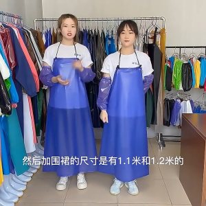 Waterproof PVC Apron Extra Long Double Sided Oilproof Apron Aprons 120x80CM Purple Apron
