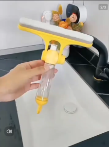 Multifunctional Silicone Squeegee with Spray Nozzle for Corner Cleaning Ideal Home Cleaning of Windows Mirrors and Tabletops