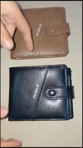 Deabolar Dompet Uang Lipat Pria Wanita K3269 Bahan Sintetis Kilat Lilin Dengan kancig dan muat banyak cash