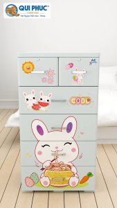 Tủ nhựa AE 5 tầng QUI PHÚC tủ đựng quần áo lớn chắc chắn phù hợp mọi không gian dễ lắp ráp