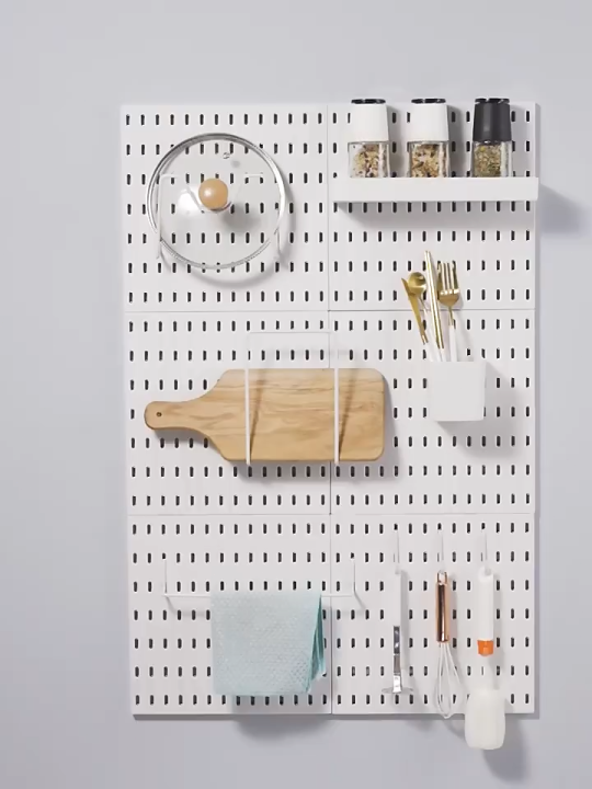 CUDDLES Wall Mounted Pegboard NoPunch Wall Panel Organizer DIY