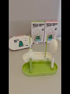 6 in 1 Baby Bottle Brush Set Travel Berus Botol Susu Feeding Bottle Brush Milk Bottle Teats Nipple Brush Lid Brush