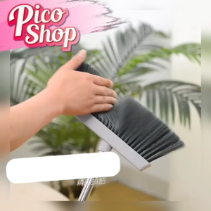 ไม้กวาด ที่ตักผง ชุดไม้กวาดพร้อมที่โกยผงทำความสะอาด ไม้กวาดพลาสติก+ที่โกยผง-ที่รีดน้ำ มี 2 รุ่น 3 สีให้เลือก