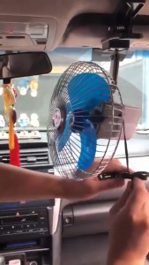 (จัดส่งจากประเทศไทย) 12V 8 นิ้วมินิฤดูร้อน รถ เสียงรบกวนต่ำเครื่องปรับอากาศคลิปหมุนได้พัดลมระบายความร้อน