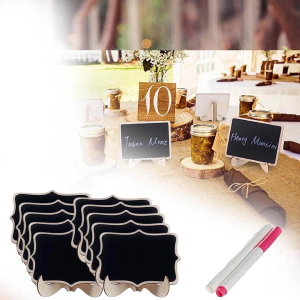 Papan Tulis Kapur Kecil + 2 pena Papan Kapur Menu Cafe SET 10PCS Mini Chalkboard papan tulis