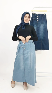 Rok Jeans Korean Style / rok Denim tebal rok jumbo Terbaru Variasi Gesper