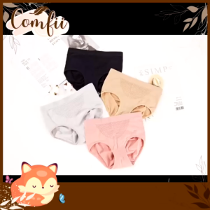 Comfii【Buy 4 FREE 3】【40kg - 70kg - Free Size Pack】Mid-waist Japan 3D Honeycomb Seamless womens Cotton Womens Underwear