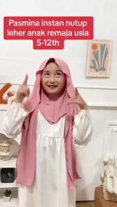 Pashmina Instan Inner Leher Anak Remaja 5-10 tahun Jersey Premium