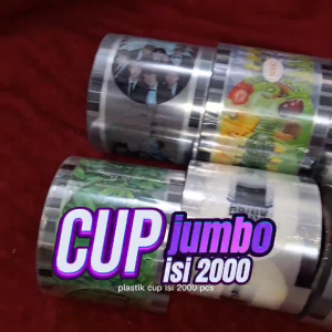 PLASTIK LID SEALLER CUP GELAS MURAH ISI/ROLL 2000 PCS BTS & BLACKPINK DRINK TEH BUAH KARTUN