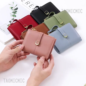 1667( READY STOCK ) WALLET SHORT ZIP PURSE LUXURY KOREA COIN FOLD PU SLING BAG EU FASHION HOUSE