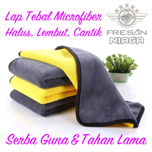 Lap Tebal Lembut Microfiber Dual Sisi Kain Halus Anti Gores Menyerap Kuat Tahan Lama Serbaguna Multifungsi