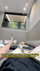 3PC Badminton Training Equipment Rebound Single Hanging Badminton Exercise Device Parent Child Sports Training Nylon Shuttlecock Badminton Shining Light Resistant Tennis Balls