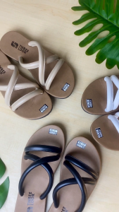 Threelook Official - Sandal Kulit Wanita Slop Silang Balon Fluppy Terbaru Kekinian Viral 2024 Selop Jelly