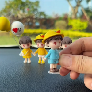 Little Yellow Hat Couple Micro Landscape Garden DIY Cake Car Decoration Accessorie