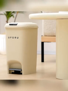 【PLAYFUL】Foot Pedal Hygiene Durable Luxury Design With Cover Large Capacity Kitchen Trash Can