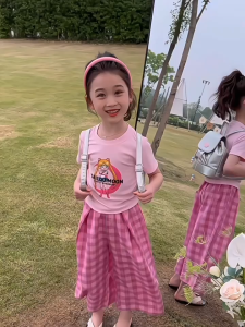 Beryl kids🌸ชุดเซ็ทเด็กผู้หญิงแฟชั่น🎀ชุดสูทแขนสั้นฤดูร้อนของเด็กผู้หญิง กางเกงขากว้างสําหรับเด็ก ชุดตาข่ายสองชิ้น