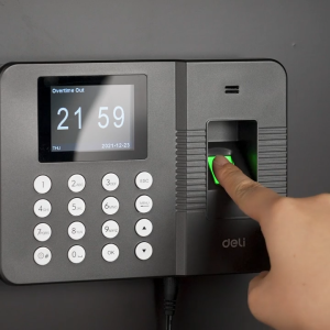 Deli Fingerprint Time Attendance Biometrics Time Attendance Recognition Machine 2.4 Inch For Office USB 1pc ES151 Black