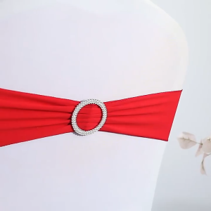 10pcs Hotel Chair Back Cover Decoration Bow Flower Elastic Strap Belt Sash For Wedding Banquet Chair
