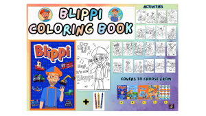 Blippi Coloring Book for Kids with FREE Resealable Pouch Gift Ready Best Birthday Party Giveaways