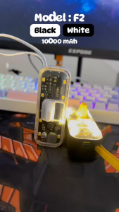 KKSKY พาวเวอร์แบงค์ 10000mAh พร้อมไฟ LED ขนาดเล็ก แบบพกพา น้ำหนัก ความจุเยอะ แบตสำรอง Type C