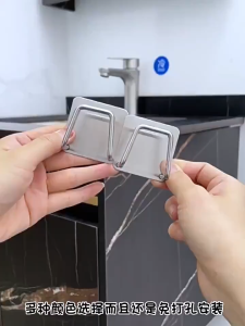 Kitchen Sponge Holder 304 Stainless Steel Sponge Holder Kitchen Drain Drying Rack Sink