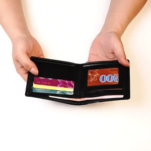 Ví nam kẻ da mềm kiểu dáng mới  Ví da nam nhỏ gọn dáng ngang da PU-NIEVE