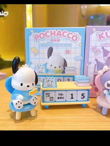 Blind box office cartoon doll girls building block work creative calendar small decoration table
