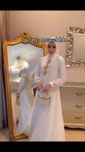 Promo!! Dress terbaru 2024 / Nurhaliza Dress Set Outer Bahan Velvet Mix Ceruty/Dress Kondangan - COD