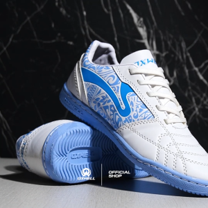 Oxwell Monoculus - Sepatu Futsal Anak Laki laki Junior Brand Lokal Berkualitas Putih Biru