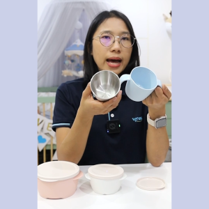 RICHELL ชามสแตนเลส ถ้วยหูจับ ป้อนอาหาร ฝึกทานข้าว 2Way 7 เดือนขึ้นไป