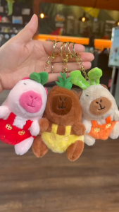 น้องปุกปุยสวนผัก พวงกุญแจตุ๊กตาคาปิบาร่า น่ารัก สำหรับผู้ชาย ดีไซน์การ์ตูน วัสดุนุ่ม แขวนกระเป๋า203