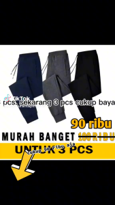 Pakaet Hemat 90Ribu Dapat 3 pcs CELANA JOGER PANJANG PRIA WANITA olahraga bebytery tebal