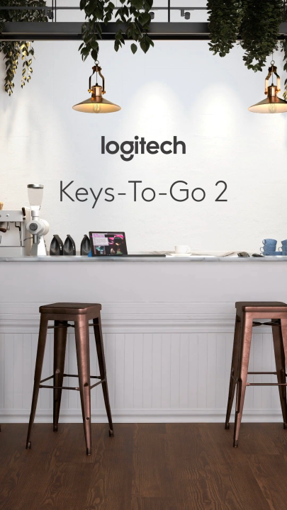 Bàn phím Bluetooth Logitech Slim Keys To Go 2 - Siêu mỏng nhẹ 222g, kết nối đa thiết bị, Windows, MacOS