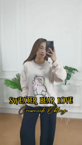 BEBYJOY OFFICIAL - BEAR LOVE SWEATER OVERSIZE CREWNECK OBLONG WANITA