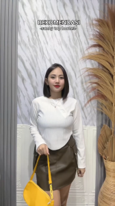 SHINE FASHION - SUNNY TOP BLOUSE HORNET / ATASAN TOP KANCING SLIM FITTING - PN