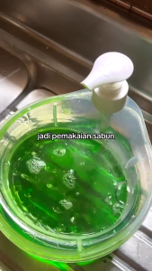 Tempat Sabun Cair Cuci Piring (FREE SABUN CUCI PIRING) 1000ml  model Bulat Soap Pump Dispenser 2in1 multifungsi free busa / Sponge
