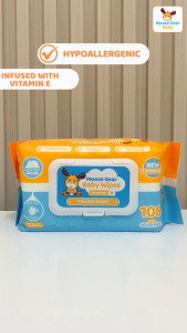 Moose Gear Baby Wipes Premium Powder Scent 648sheets 6PACKS w/ Vitamin E & Aloe Extract Thick & Soft