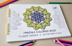 SET สมุดระบายสี Mandala ศิลปะสร้างสมาธิ 2 เล่ม (SET AB)60 ลวดลายไม่ซ้ำ A4-180 แกรม