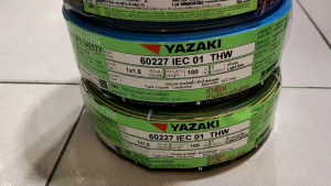 THAI YAZAKI สายไฟ THW 1x1.5 Sq.mm. สายไฟ ไทย ยาซากิ 1x1.5 Sq.mm ความยาว 100 เมตร