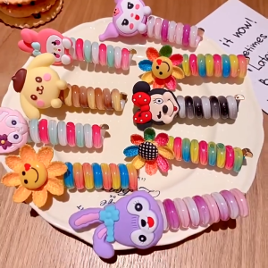 1pc Ikat Rambut Spiral Sanrio Karakter Rolled Hair Band Anak Perempuan Viral