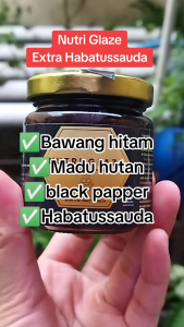 Nutri Glaze Black Garlic Honey Madu Bawang Hitam Tunggal Habbatussauda Lanang Premium Asli Original