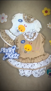 Setelan Dress Baby Planet Kidz BEE Lengan Pendek - Planet Kids (Planet Kid)