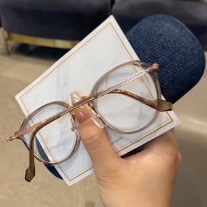 0-500 Myopia Glasses Anti-Blue Light Fashion Women Round Rim Korean Graded Glasses for Nearsighted