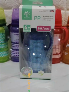 Minitree Botol Susu Bayi Regular Neck 260ml untuk Usia Bayi 6 Bulan Keatas Baby Feeding Bottle Bahan PP Tebal Berkualitas Sudah BPA Free Antipecah dan Bisa Direbus