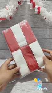 isi 12 kertas Krep potong merah putih / hiasan 17 agustus / kertas krep segi hut ri merah putih