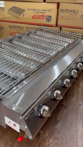 Bếp Nướng Gas Hồng Ngoại Bếp Nướng BBQ Loại 4 Họng 6 Họng 8 Họng - Nướng Hàu Thịt Xiên Hải Sản Hàng Chính Hãng Bảo Hành 1 Năm