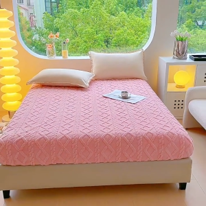 【Local Ready Stock】3IN1 Bed Cover Sheet Taffeine Coral Fleece Milk Plus Flannel Single Piece