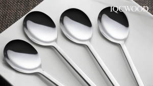 12/24Pcs 304 Stainless Steel Spoon Forks Korean Style Cutlery Spoon Set Food-Grade Soup Coffee Spoon Restaurant Kitchen Flatware Dessert Fork Thicken Non-slip Long Handle Spoon Fork